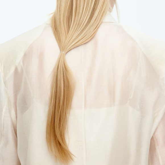 ❗️PRICE FIRM❗️ H&M EDITION OVERSIZED SHEER BLAZER SIZE M - Picture 9 of 16